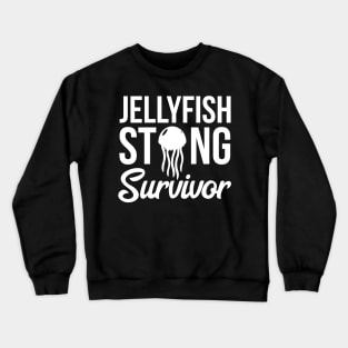 Jellyfish Sting Survivor Funny Sarcastic Injury Crewneck Sweatshirt